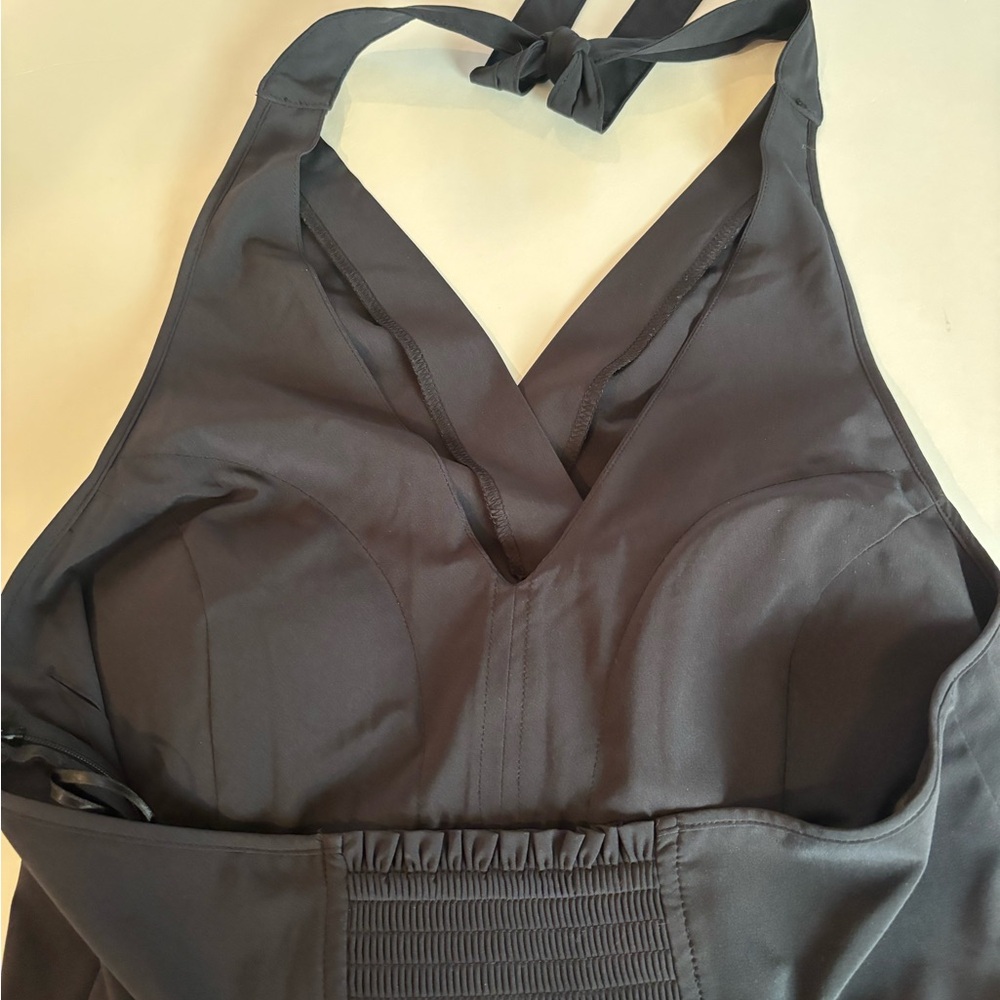 ATHLETA Sz 10 Black Halter Neck Dress - Picture 8 of 11